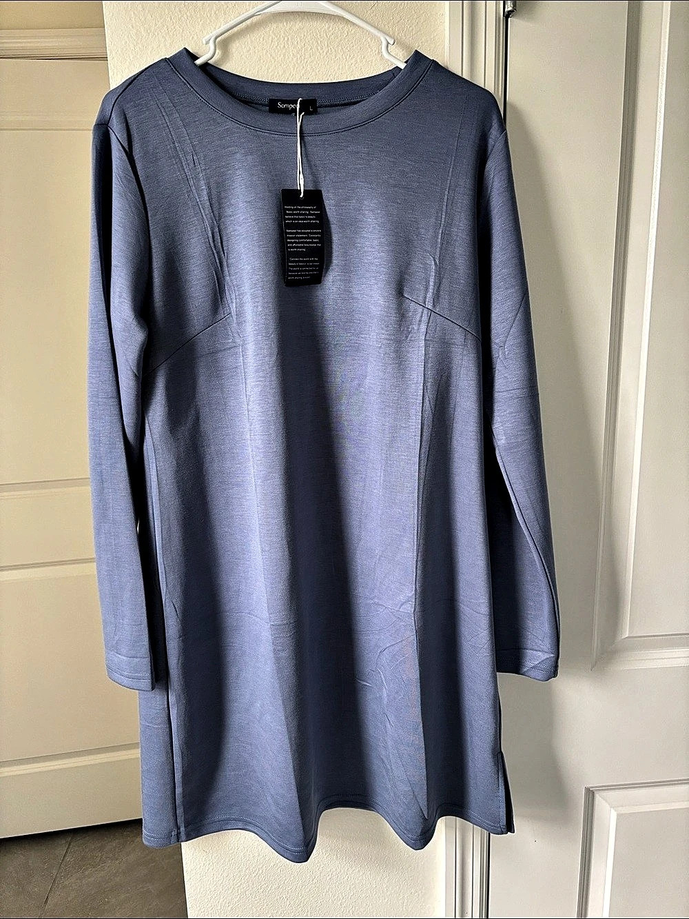 Sampeel Long Sleeve Dress in Blue NWT